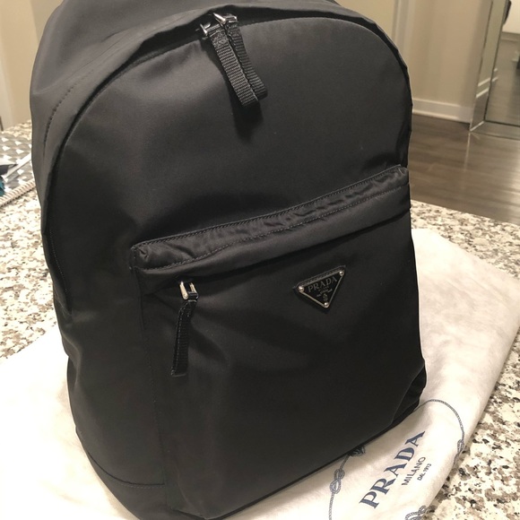 Prada Black Unisex Nylon Tessuto Front Zip Backpack (Large) - Picture 15 of 15